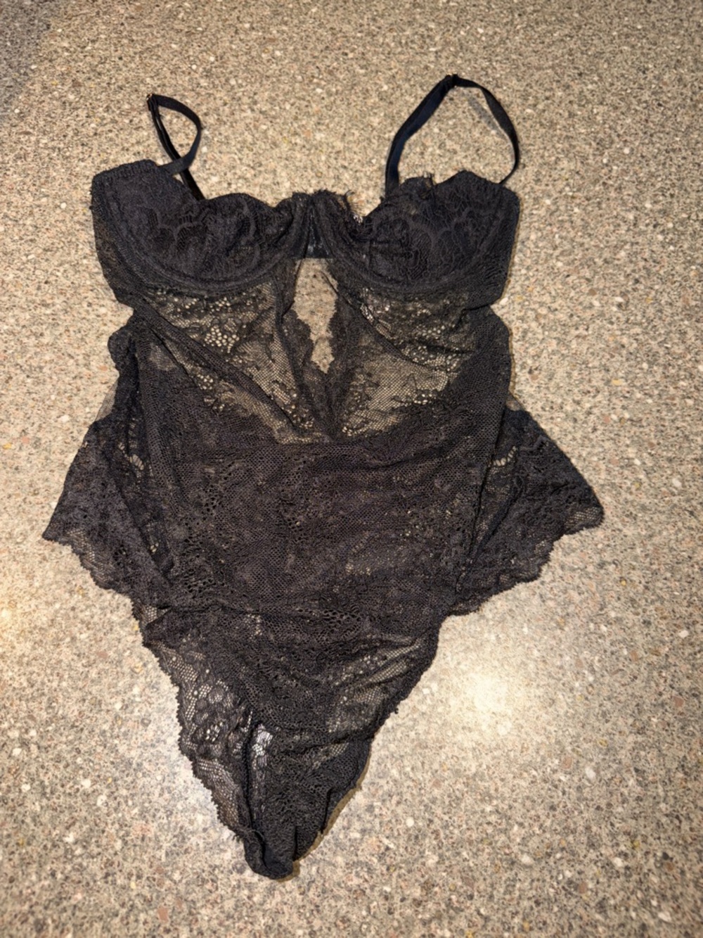 Victoria's Secret Black Lace Bodysuit Chemise